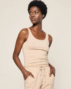Women Petite Plume Women's Pima Tank Top in Camel