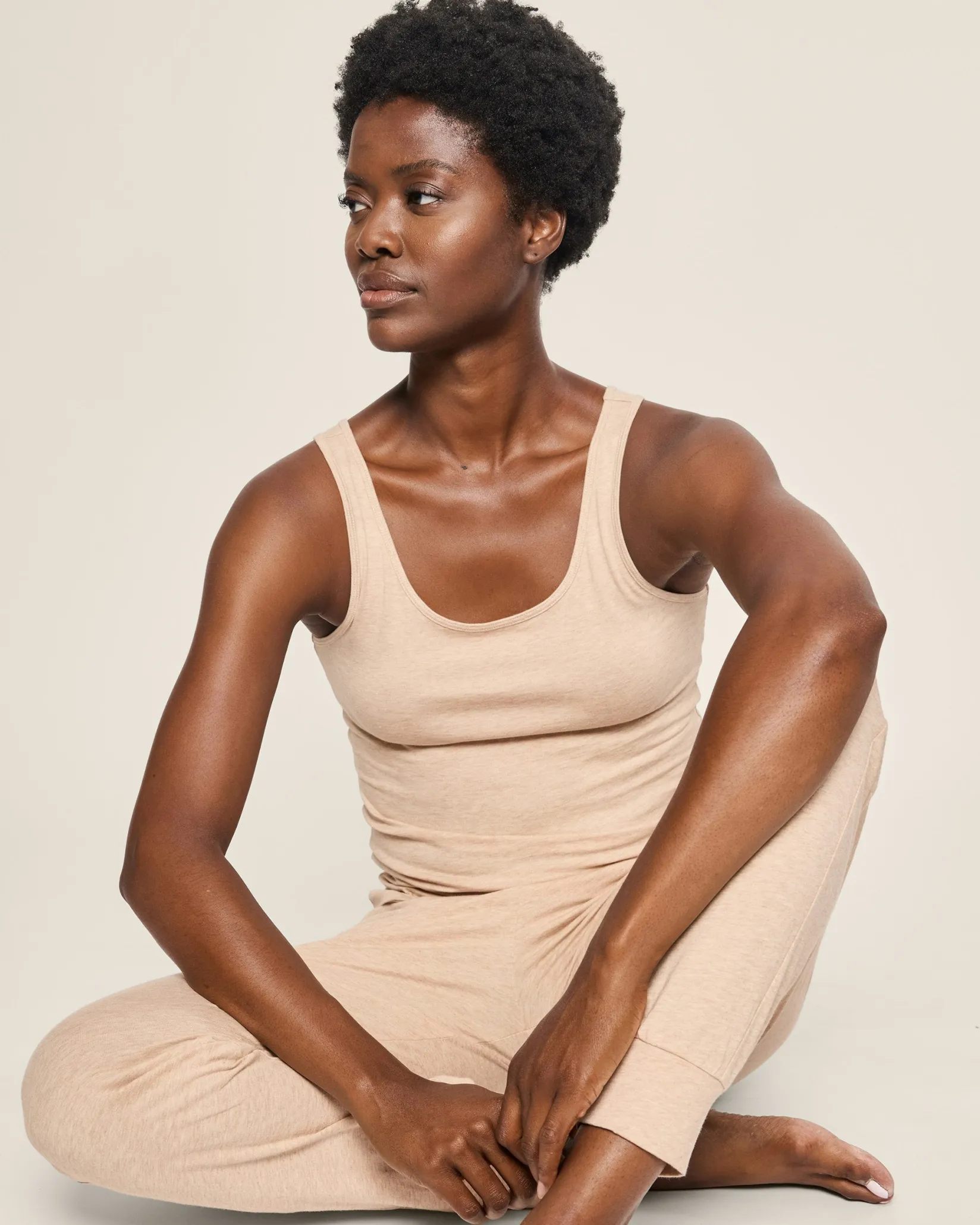 Women Petite Plume Women's Pima Tank Top in Camel