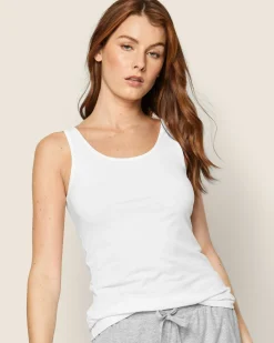 Women Petite Plume Women's Pima Tank Top in Camel