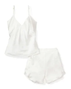 Women Petite Plume Women's Silk Cami Short Set in Pink