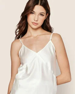 Women Petite Plume Women's Silk Cami Short Set in Pink