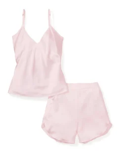 Women Petite Plume Women's Silk Cami Short Set in White