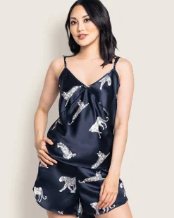 Women Petite Plume Women's Silk Cami Short Set in