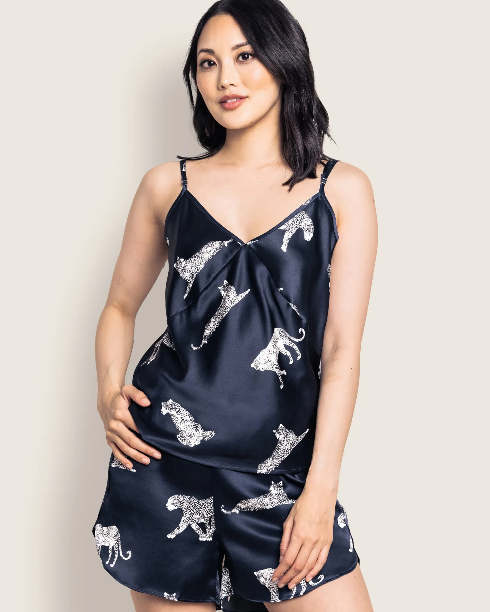 Women Petite Plume Women's Silk Cami Short Set in