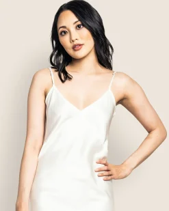 Women Petite Plume Women's Silk Cosette Nightgown in White