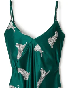 Women Petite Plume Women's Silk Cosette Nightgown in Panthère de Luxe