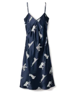 Women Petite Plume Women's Silk Cosette Nightgown in Panthère de Luxe