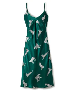 Women Petite Plume Women's Silk Cosette Nightgown in Panthère de Nuit