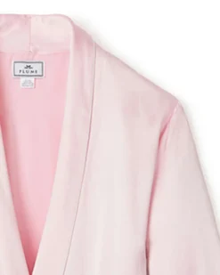 Women Petite Plume Women's Silk Long Robe in Pink