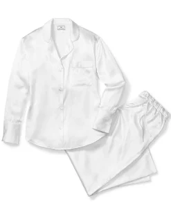 Women Petite Plume Women's Silk Pajama Set in Pink