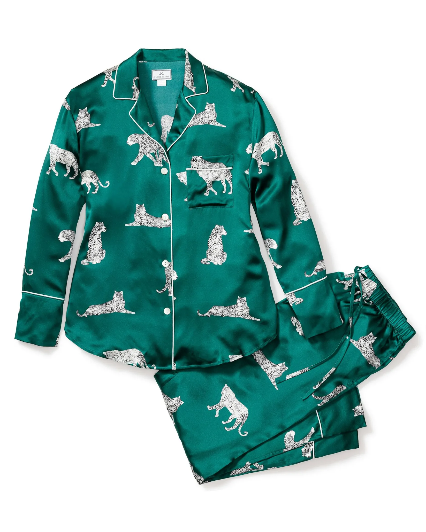 Women Petite Plume Women's Silk Pajama Set in Panthere De Luxe