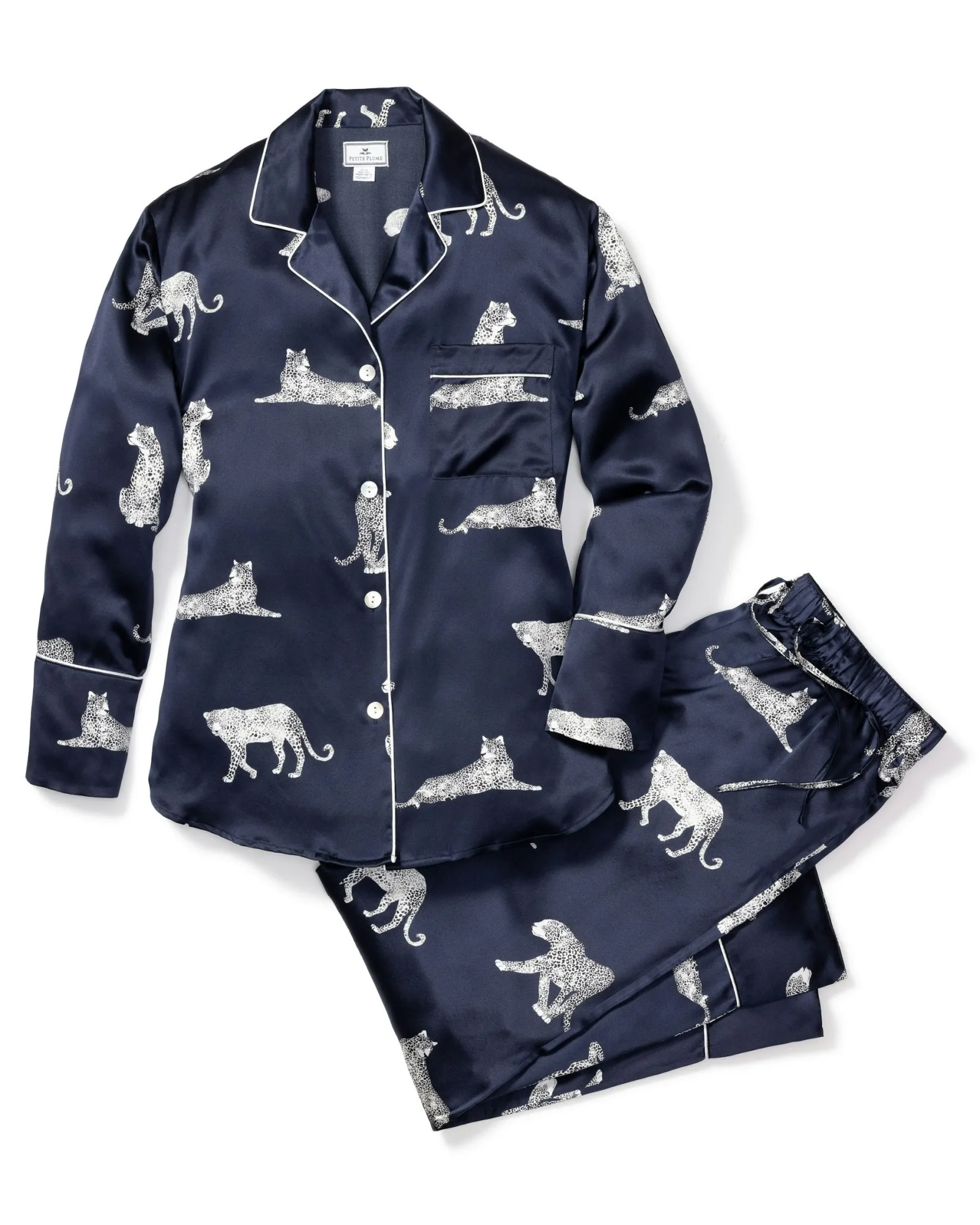 Women Petite Plume Women's Silk Pajama Set in Panthere De Luxe
