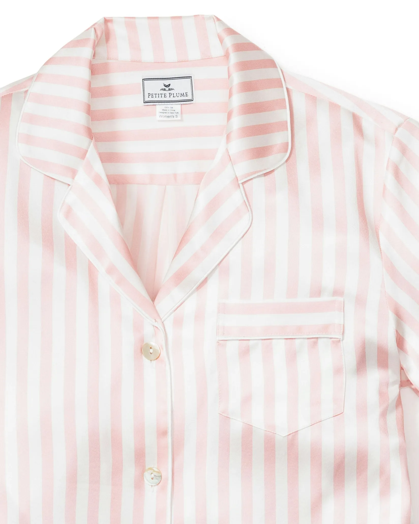 Women Petite Plume Women's Silk Pajama Short Set in s