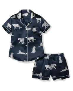 Women Petite Plume Women's Silk Short Set in