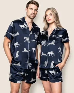 Women Petite Plume Women's Silk Short Set in