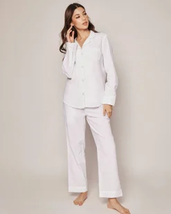 Women Petite Plume Women's Pajama Set in White