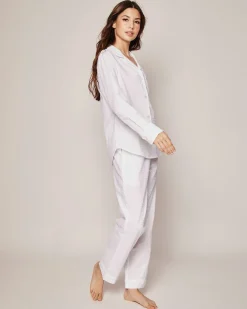 Women Petite Plume Women's Pajama Set in White