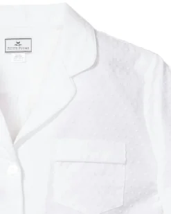 Women Petite Plume Women's Pajama Set in White