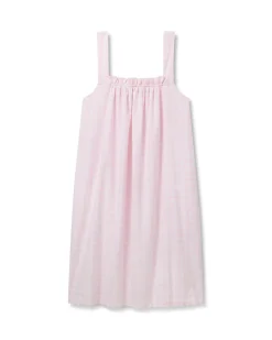 Women Petite Plume Women's Twill Annabelle Nightgown in Light Blue Gingham