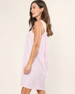 Women Petite Plume Women's Twill Annabelle Nightgown in Light Blue Gingham