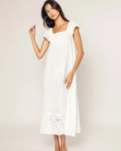 Women Petite Plume Women's Twill Ava Nightgown in White