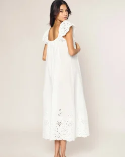 Women Petite Plume Women's Twill Ava Nightgown in White