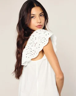 Women Petite Plume Women's Twill Ava Nightgown in White