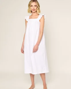 Women Petite Plume Women's Twill Clara Nightgown in White