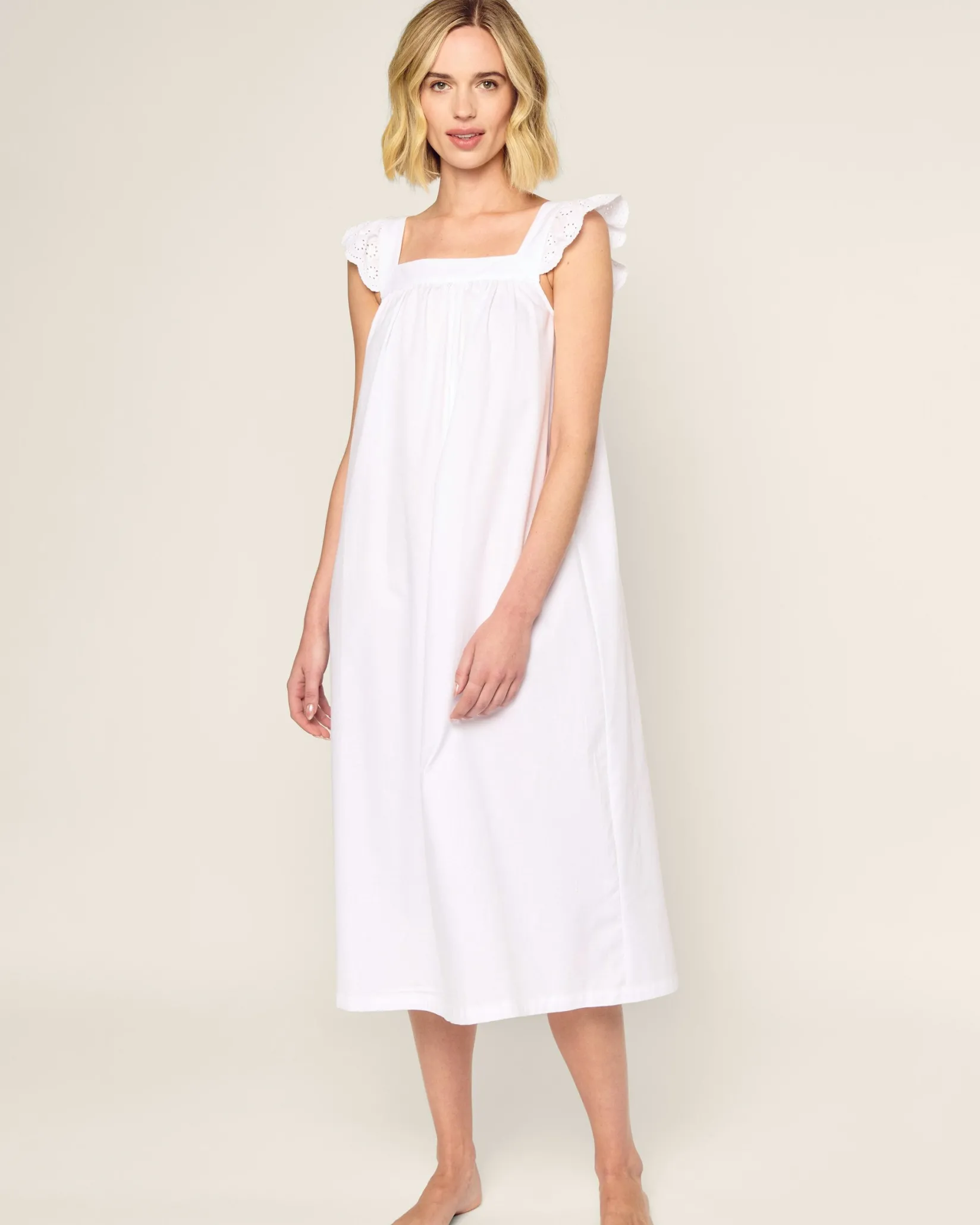 Women Petite Plume Women's Twill Clara Nightgown in White