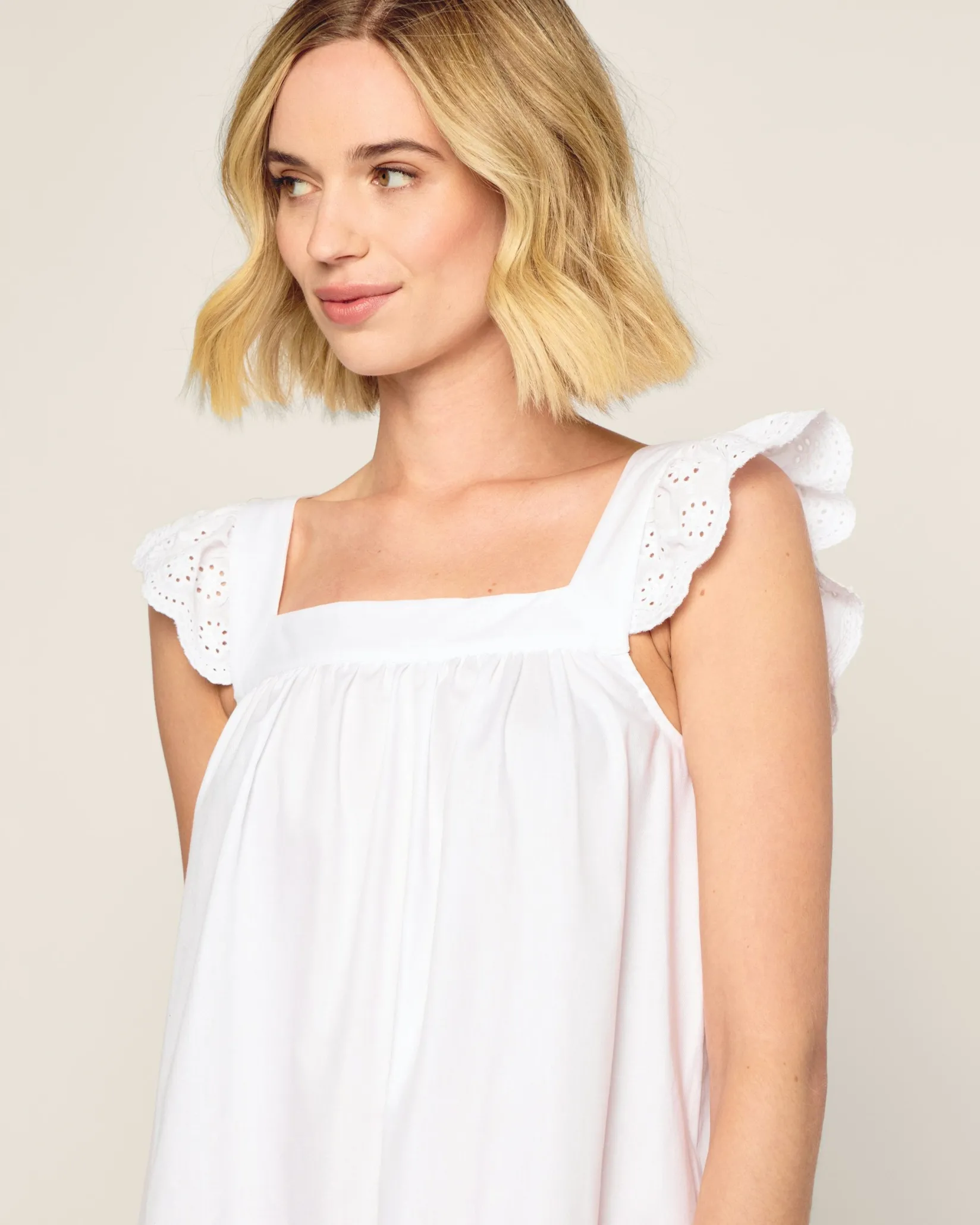 Women Petite Plume Women's Twill Clara Nightgown in White