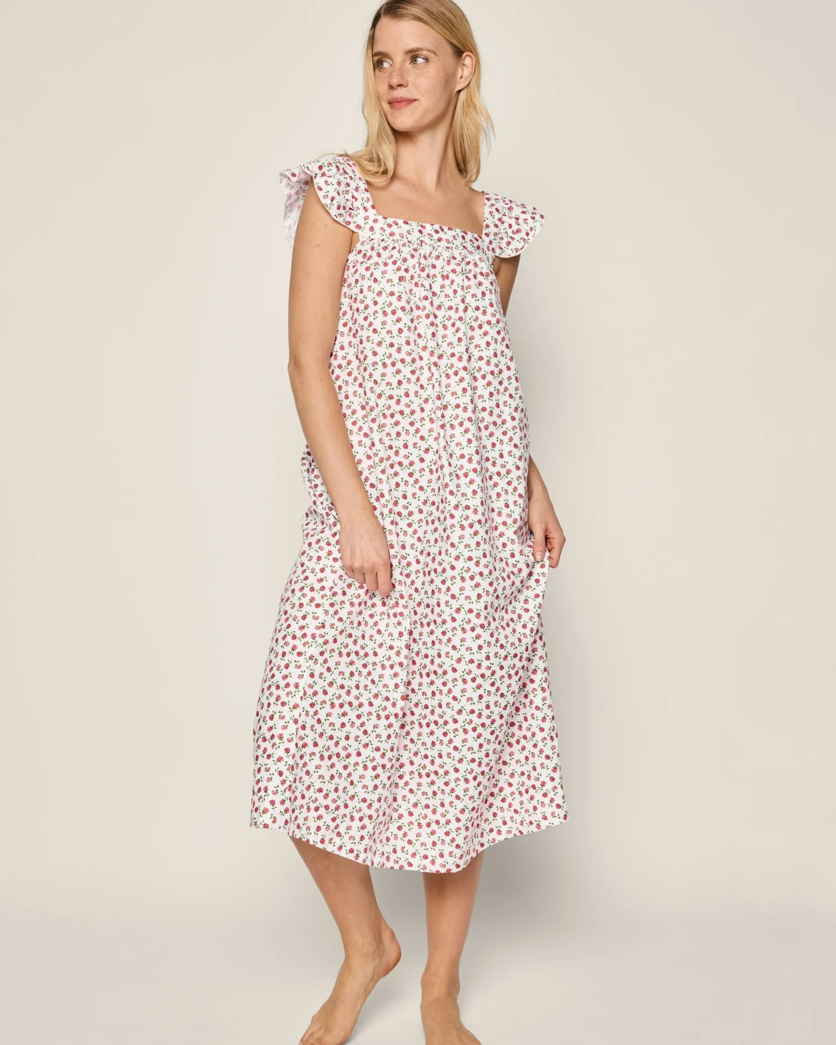 Women Petite Plume Women's Twill Clara Nightgown in White