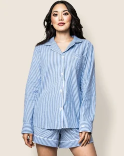 Women Petite Plume Women's Twill Long Sleeve Short Set in
