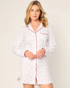 Women Petite Plume Women's Twill Nightshirt in