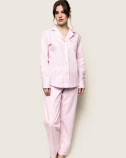 Women Petite Plume Women's Twill Pajama Set in Pink Gingham