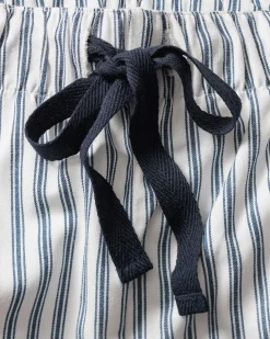 Women Petite Plume Women's Twill Pajama Set in Navy French Ticking