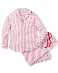Women Petite Plume Women's Twill Pajama Set in Navy French Ticking
