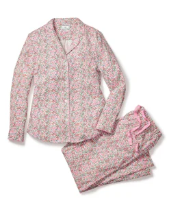 Women Petite Plume Women's Twill Pajama Set in Fleurs de Rose