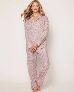 Women Petite Plume Women's Twill Pajama Set in Fleurs de Rose