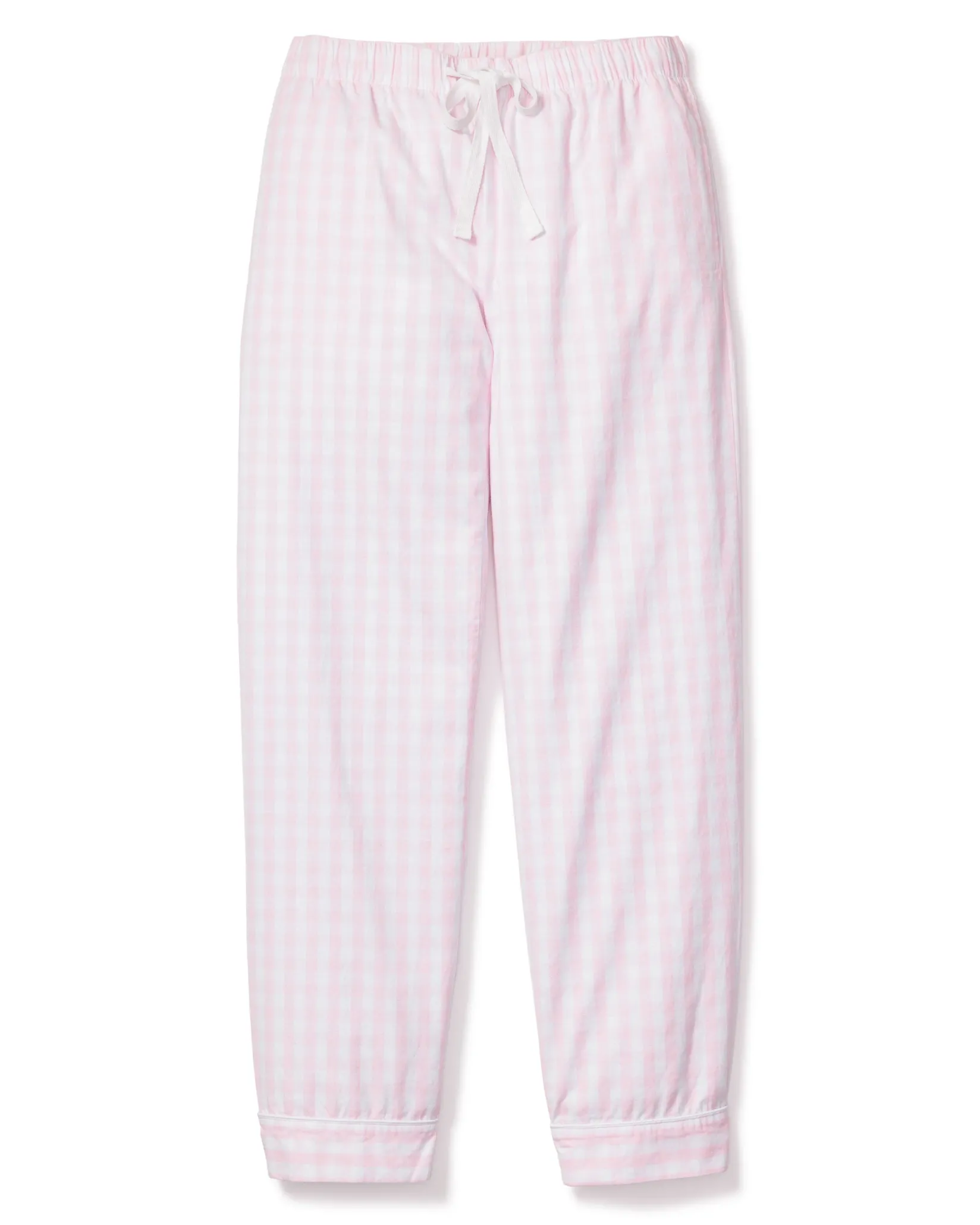 Women Petite Plume Women's Twill Pink Gingham Short Set & Pants