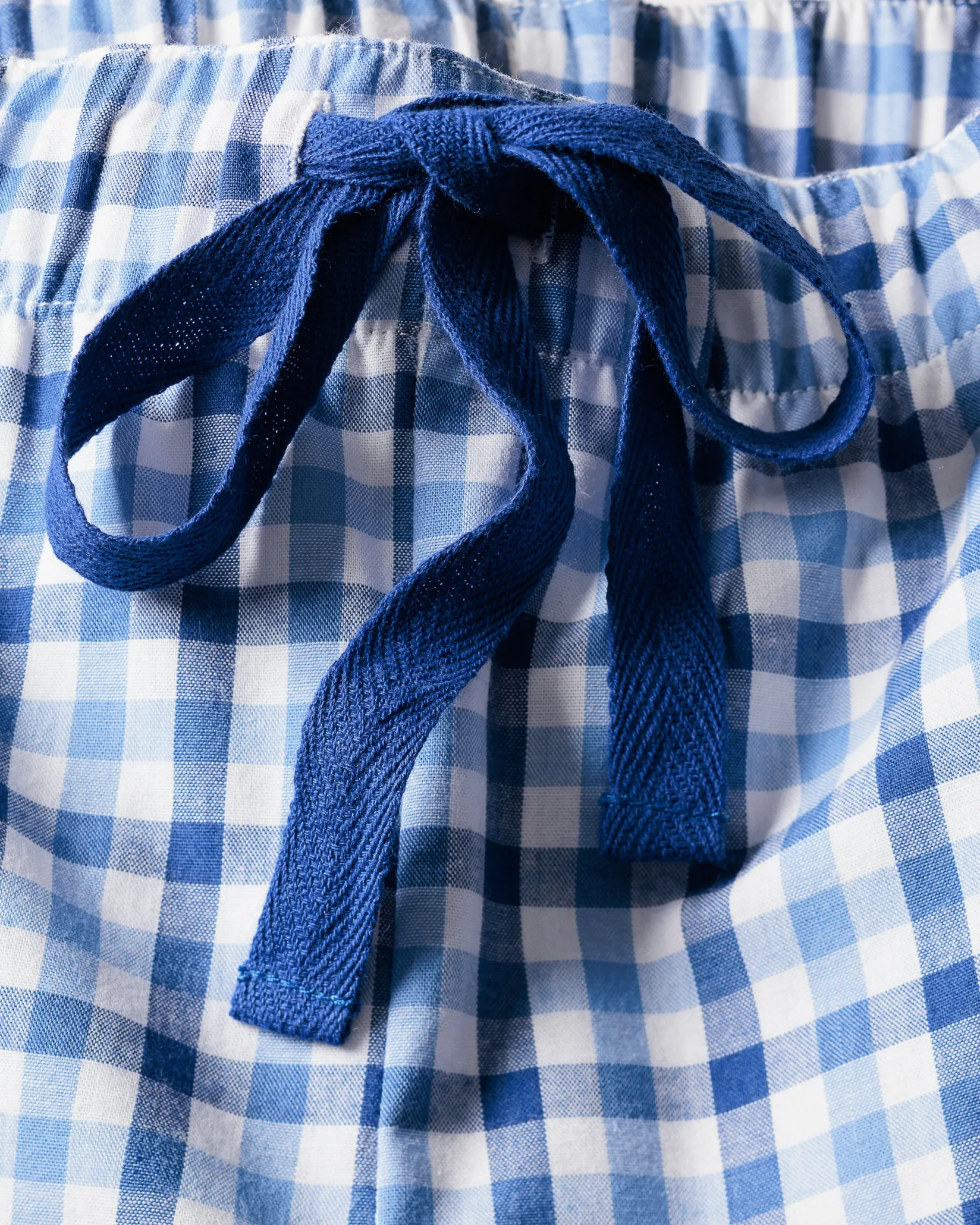 Women Petite Plume Women's Twill Short Sleeve Short Set in Royal Blue Gingham